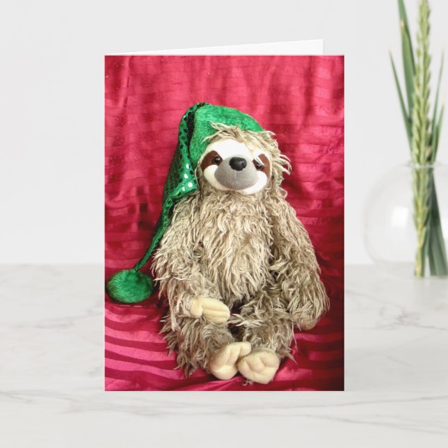 Tarjeta Navidades Foto Sloth (Anverso)