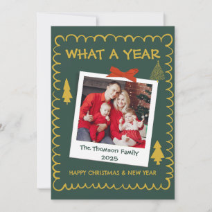 Tarjeta Navidades fotográficos singulares de un año verde