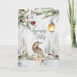 Tarjeta Navidades franceses de Winter Woodland