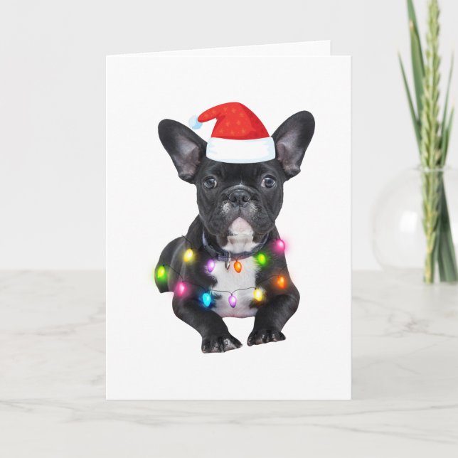 Tarjeta navidades franceses regalos para amantes del bulld (Anverso)