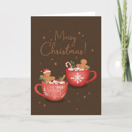 Tarjeta Navidades Funny Gingerbread Men Soaking Card