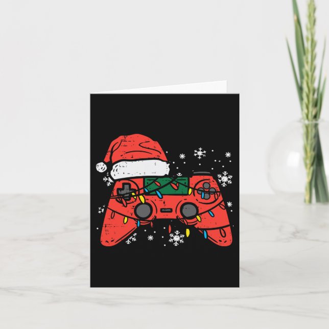Tarjeta Navidades Gamer Controller Xmas Niños Jóvenes Me (Anverso)