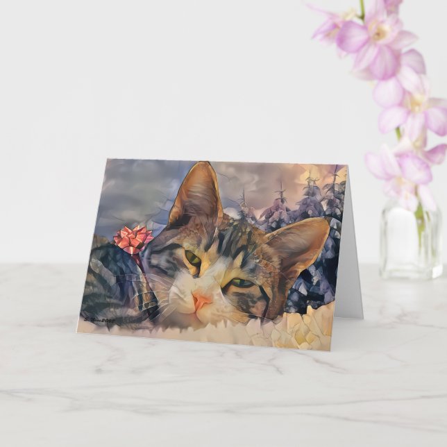 Tarjeta Navidades gatitos (Orquídea)