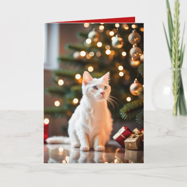 Tarjeta Navidades Gatitos Por El Árbol (Anverso)