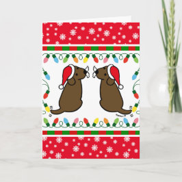 Tarjeta Navidades gemelos chocolates labradores Santa