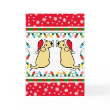 Navidades gemelos labradores amarillos Santa