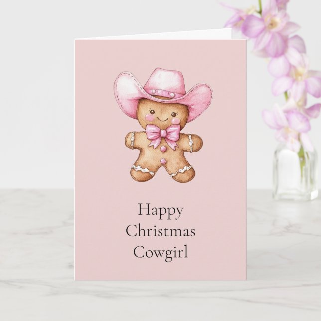 Tarjeta Navidades Gingerbread Cowgirl (Orquídea)