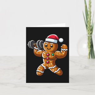 Tarjeta Navidades Gingerbread Halterofilia Man Workout Bo