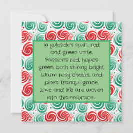 Tarjeta Navidades giran rojo, verde y blanco