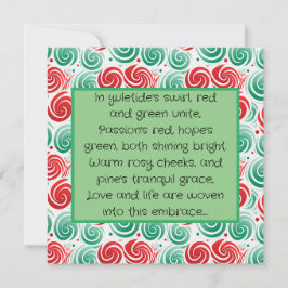 Tarjeta Navidades giran rojo, verde y blanco