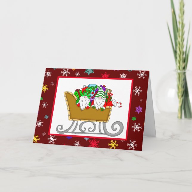 Tarjeta Navidades Gnomes | Feliz Navidad a tu familia (Anverso)