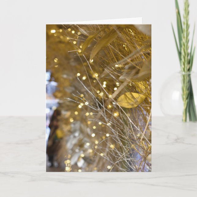 Tarjeta Navidades Gold Sparkling Lights Londres Foto del R (Anverso)