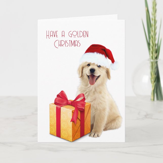 Tarjeta Navidades Golden Retriever (Anverso)