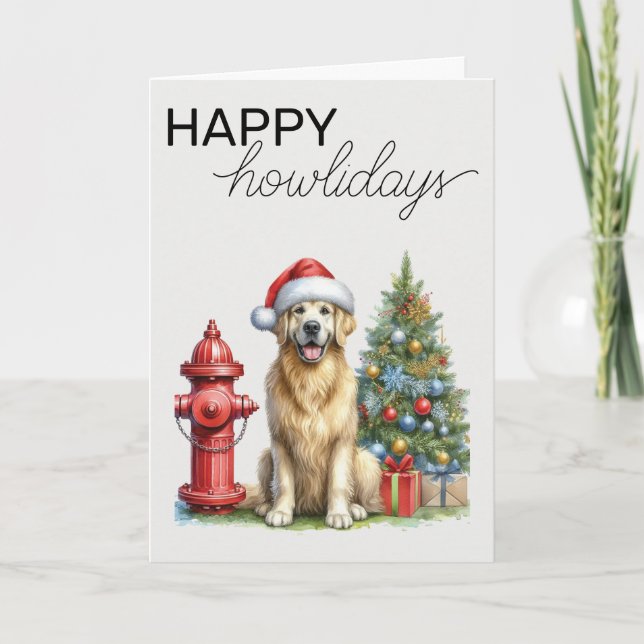 Tarjeta Navidades Golden Retriever (Anverso)