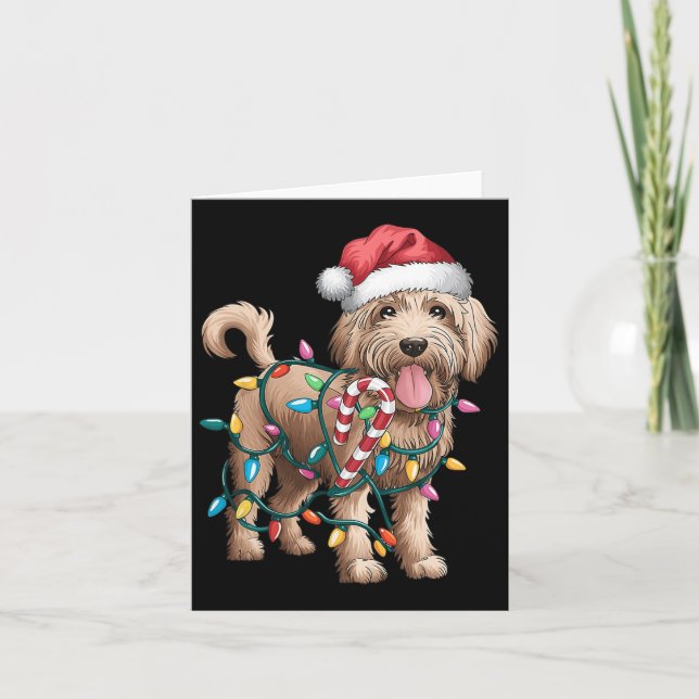Tarjeta Navidades Goldendoodle Golden Doodle Pajamas para  (Anverso)