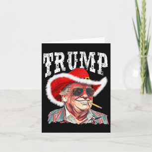 Tarjeta Navidades Gorras de Trump Santa Cowboy Texas Weste