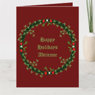 Tarjeta Navidades góticos Personalizado Wreath