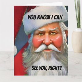 Tarjeta Navidades Graciosa Novedad QUE PUEDO VER. ¡DETENGA