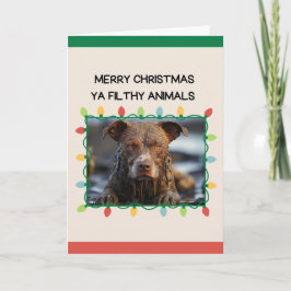 Tarjeta Navidades graciosos de Perro Brown