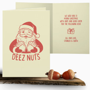 Tarjeta Navidades graciosos de Retro Naughty Santa Deez Nu