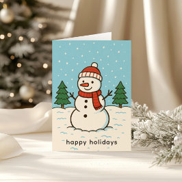 Tarjeta Navidades graciosos de Snowman Cute