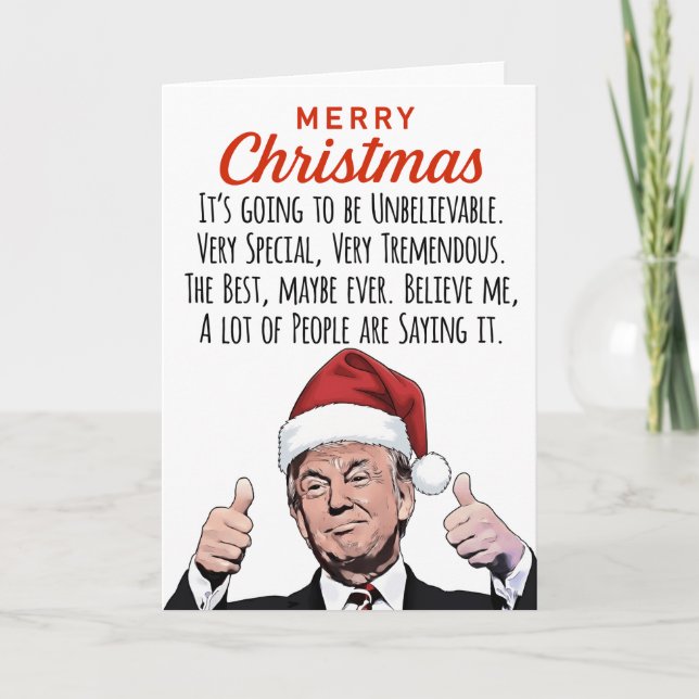 Tarjeta Navidades graciosos de Trump - Humor de vacaciones (Anverso)