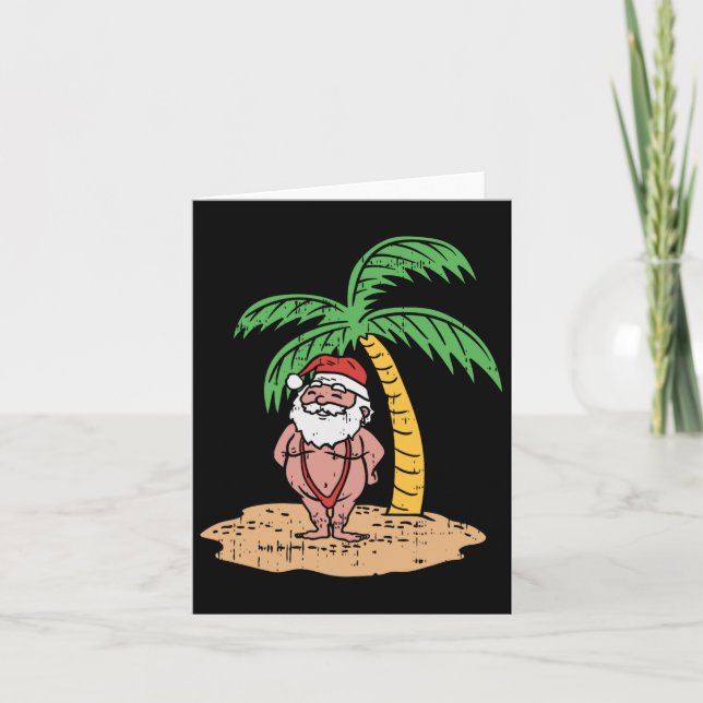 Tarjeta Navidades Graciosos Del Traje De Baño De Verano De (Anverso)