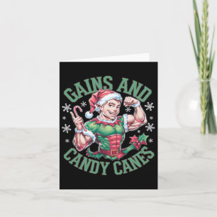 Tarjeta Navidades Graciosos, Ganancias De Elf Gym Workout