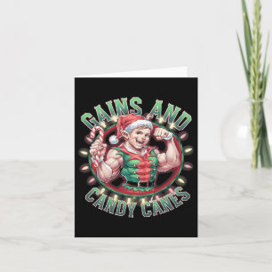 Tarjeta Navidades Graciosos, Ganancias De Elf Gym Workout