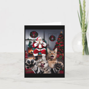 Tarjeta Navidades Graciosos Selfie De Perro De Gato Con El