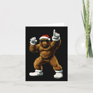 Tarjeta Navidades Gráfica divertida Tee Bigfoot Santa Kids