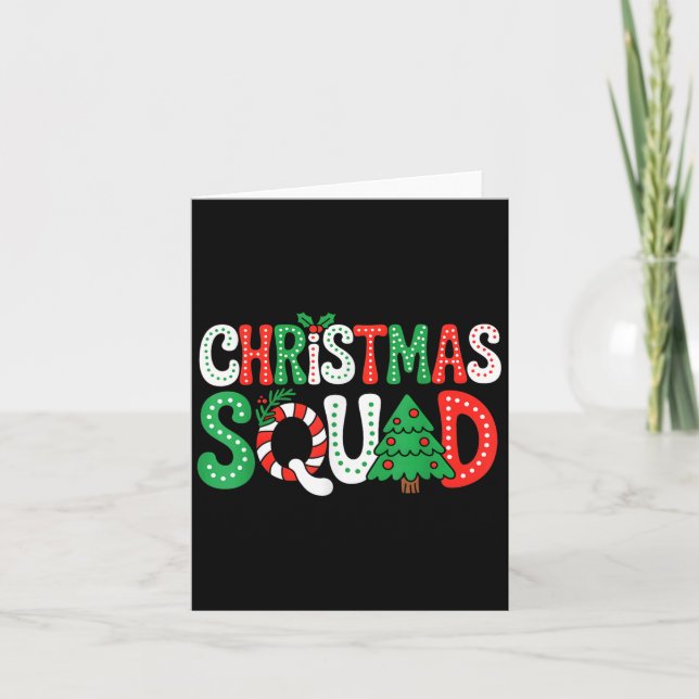 Tarjeta Navidades Groovy Squad Xmas Tree Familiar Coincide (Anverso)
