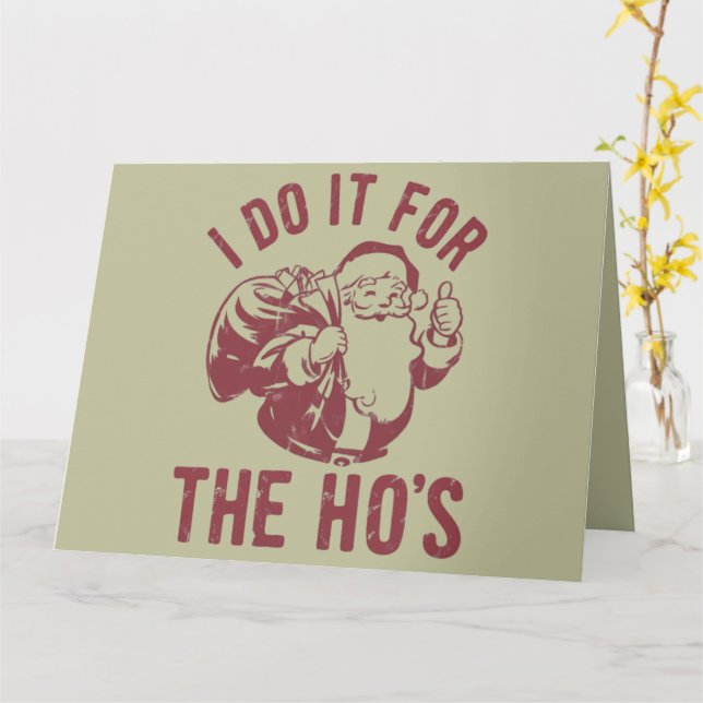 Tarjeta Navidades groseros Santa Face lo hago por los Ho (flor amarilla)