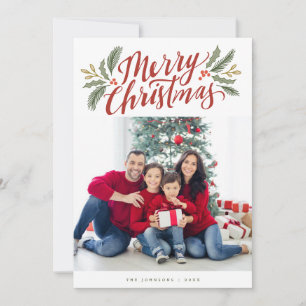Tarjeta Navidades guión y vacaciones verdes multifoto