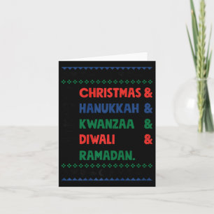 Tarjeta Navidades Hanukkah Kwanzaa Diwali Ramadan Gracioso