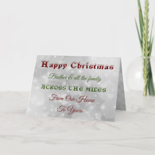 Tarjeta Navidades Hermano y familia a lo largo de los kiló
