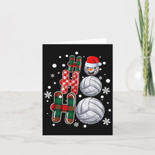 Tarjeta Navidades Ho-ho-ho Santa Snowman Volleyball Xmas P