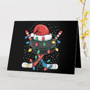 Tarjeta Navidades Hockey Navidad Santa Gorra Ball