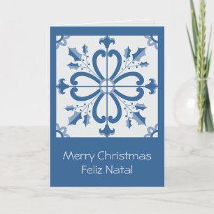 Tarjeta Navidades hojas y pétalos de flores