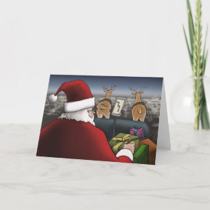 Tarjeta Navidades Holiday Santa con mapa GPS