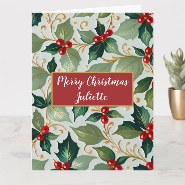 Tarjeta Navidades Holly (Planta pequeña)