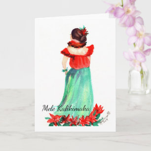 Tarjeta Navidades Hula Chica Mele Kalikimaka