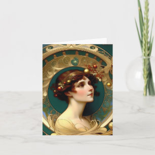 Tarjeta Navidades - IA - Art Nouveau - C
