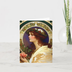 Tarjeta Navidades - IA - Art Nouveau - D