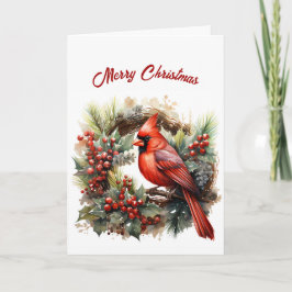 Tarjeta Navidades Ilustraciones del Cardenal Rojo bonito