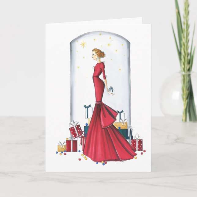 Tarjeta Navidades ilustrados de moda: "Estrella del Norte" (Anverso)