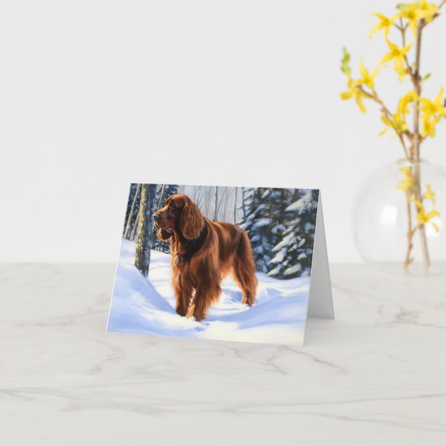 Tarjeta Navidades irlandeses que dejan que nieve (flor amarilla)