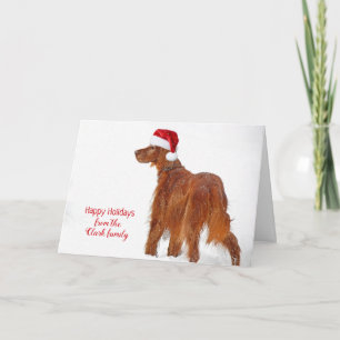 Tarjeta Navidades irlandeses sentados en copos de nieve