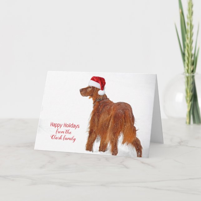 Tarjeta Navidades irlandeses sentados en copos de nieve (Anverso)