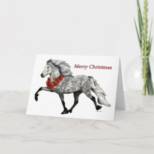 Tarjeta Navidades islandeses de caballos